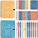 Kosiz 36 Sets Easter Christian Gifts Bulk Inspirational Prayer Journals with Pens A6 Spiral Bible Notebook Religious Gift for Mother Day Women Men Church Members Bible Study Groups (Bright Color)