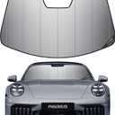 Pigenius Windshield Sunshade for Porsche 911 (991 Gen) 2012-2019, Premium Grey Leather Finish