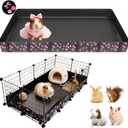 DZWLKJ Guinea Pig Cage Liner,Washable Tarp Bottom Base,Cherry Graphic ,24"x48", Reusable for Rabbit, Chinchilla, Hedgehog, Ferret & Other Small Animals.