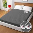 Heated Mattress Pad King,Dual Controller Electric Mattress Pad with Preheat Functions,Bed Warmer with 12 Heat Settings & 1-12 Hours Auto Shut Off, Machine Washable(78"x80",Grey) (Gray)