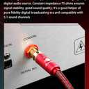 BOAACOUSTIC RCA Coaxial Audio Cable 4N OFC Audiophile RCA Subwoofer Cable, Dual-Shielded, Gold Plated Connectors for CD Player, Amplifier, Subwoofer (6.56ft/2m)