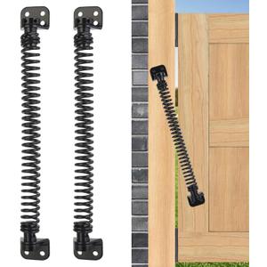 11-1/2" Gate Spring Self Closing Heavy Duty Door Springs to Close Door, Adjustable Tensioner Automatic Gate Closure, Gate Spring for Wooden Gate, Vinyl Fence, Steel Door(Black, 2 Pack)