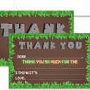 20 Thank You Cards With Envelopes, Gaming Greeting Cards Gifts For Kids Boys Girls, Blank Thank You Note For Birthday Wedding Baby Shower Bridal Shower Graduation, 13 (Green)