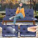 Extra Thick 5" Waterproof Porch Swing Cushions Outdoor 60 inch Swing Cushions 3 Seater Replacement with Backrest and Ties for Outdoor Furniture Patio Bench Garden(Navy Blue)