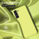 bemal for Samsung Galaxy S21 Plus Case - Smooth Silky Liquid Silicone - Slim Fit Soft Microfiber Lining - Designed for Women and Girls - Shockproof Protective Phone Cover 6.7"- Yellow Green