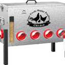 16gal Large Automatic Chicken Feeder - 10 Port No Waste Poultry Feeder, Rust-Proof Alloy Steel with Locking Lid & Adjustable Legs for Chickens, Ducks, Geese, Poultry