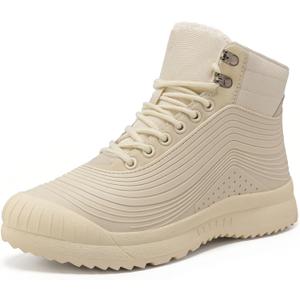 Snow Boots for Women Waterproof Shoes Ankle Fur Lined Booties Warm Insulated Winter Lightweight Shoes (10, White)