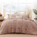 Full Size Comforter Set- 7 Pieces Tufted Bed in a Bag Full Bedding Sets | All Season Shabby Chic Boho Bedding with Comforter, Sheets, Pillowcases & Shams, Rusty Pink