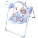 Portable Baby Swing for Infants, Compact & Foldable Infant Swing with 5-Speed Swing,Music, Timer, Cushioned Seat, Battery Operated, 0-9 Months 6-20 lbs,SG2401