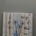 Nachic Wall Rustic Blue Flower Wall Art Decor Dandelion Painting Pictures Accept What is Let Go of What Was Have Faith in What Will Be Sign Vintage Farmhouse Bathroom Decorations