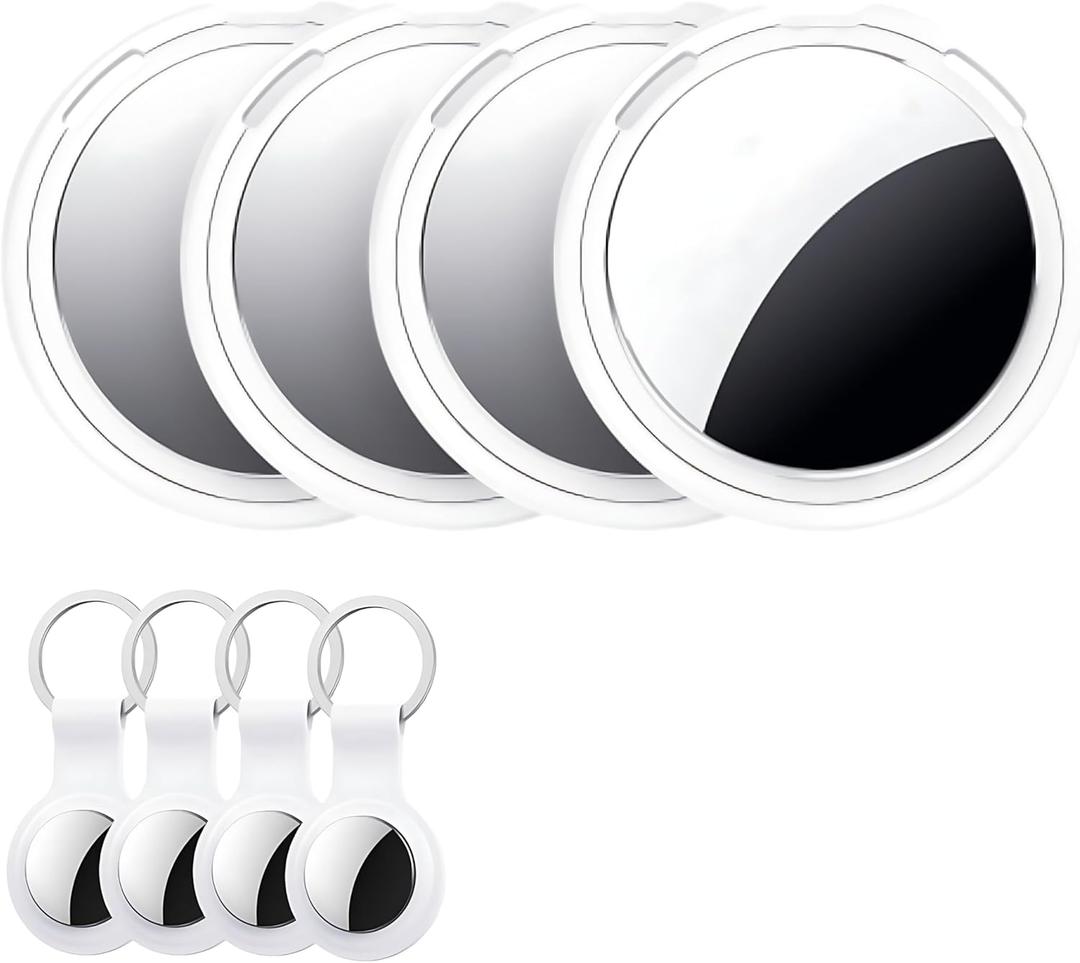 4-Pack Smart Bluetooth Tracker, [Apple MFi Certified] Item Locator, Works with Apple Find My (iOS Only),Waterproof Key Finder for Luggage, Wallets,Pets