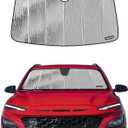 Pigenius Windshield Sunshade for Hyundai Kona 2018-2023 (with Sensor Housing), Reversible Silver/Black