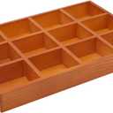 Juvale Wooden Drawer Organizer with 12 Compartments, Divided Tray for Arts and Crafts Supplies, Stationery, Small Items, 12 Grid Sorting Tray, Dark Brown (13.2 x 9.2 x 1.5 Inches) (Cedar)