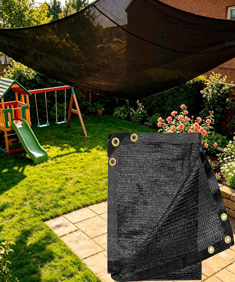 E.share 70% Black Sun Shade Cloth 20FT x 30FT, Outdoor Shade Netting with Grommets, UV Sunblock Fabric for Garden, Greenhouse, Pergola, Patio, Porch & Chicken Coop