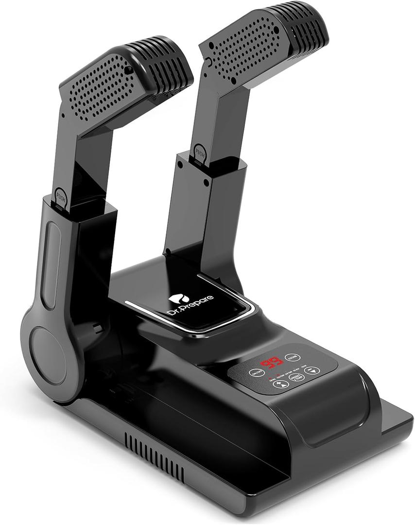 DR.PREPARE Boot Dryer Shoe Dryer, Glove & Boot Warmer with Heat Blower, Portable Adjustable Rack and Timer, Folding Design & Quick Drying for Shoes, Gloves, Hats, Socks, Ski Boots