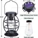 LeiDrail Solar Lanterns Outdoor 4 Pack, Hanging Waterproof Metal Lantern Dual LED Warm White, Auto On/Off Garden Patio Yard Porch Pathway Table Decor, Solar Powered Gift for Women