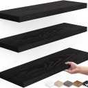 BAYKA Floating Shelves for Wall, Wall Mounted Rustic Wood Shelves for Bathroom