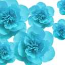 Letjolt Paper Flowers Decoration for Wall 3D Artificial Flowers Home Decor Wedding Backdrop Baby Shower Bridal Shower Nursery Wall (Sky Blue Set 6)
