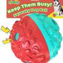 Dog Ball for Aggressive Chewers - Interactive Dog Toy Giggle Balls Fun Squeaky Sound to Keep Them Busy, Durable for Small Medium Large Breeds, Rubber Chew Toys, As Seen on TV, Blue & Red