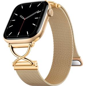 Magnetic Bracelet Compatible with Apple Watch Bands for Women 40mm 41mm 38mm 42mm 44mm 45mm 46mm 49mm Stainless Steel Metal Mesh Bracelet for iWatch SE Series