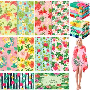 10 Packs Microfiber Beach Towel 28 x 55 Inch Oversized Large Quick Dry Thin Beach Towels for Pool Camping, Sand Free Lightweight Blanket for Women Adults Travel Swimming Picnic Sport, (Fresh Floral)