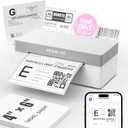 Rongta Shipping Thermal Label Printer, Bluetooth 4x6 Sticker Label Maker Wireless Shipping Label Printer for Package Small Business Compatible with Windows macOS Android iOS (White)