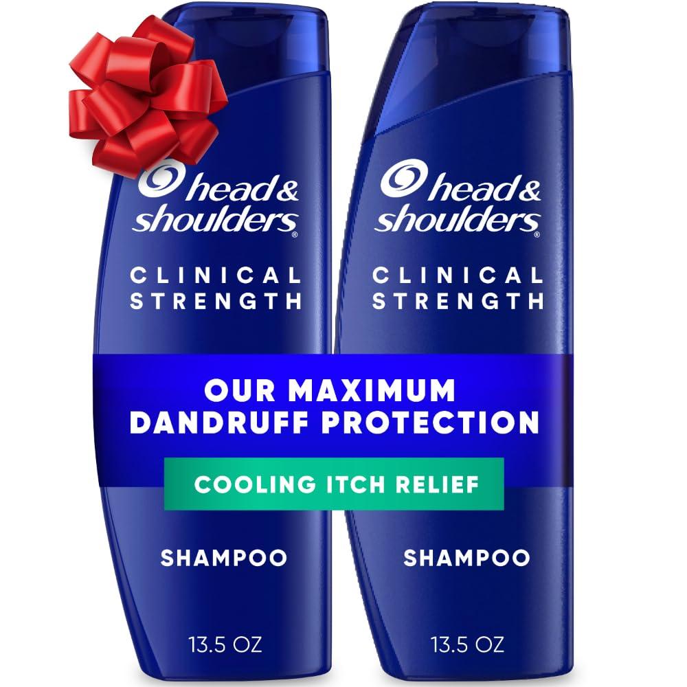 Head & Shoulders Anti-Dandruff Shampoo, Clinical Strength Intensive Itch Relief Twin Pack, 1% Selenium Sulfide, Seborrheic Dermatitis Relief, Itch Relief, 13.5 fl oz Each