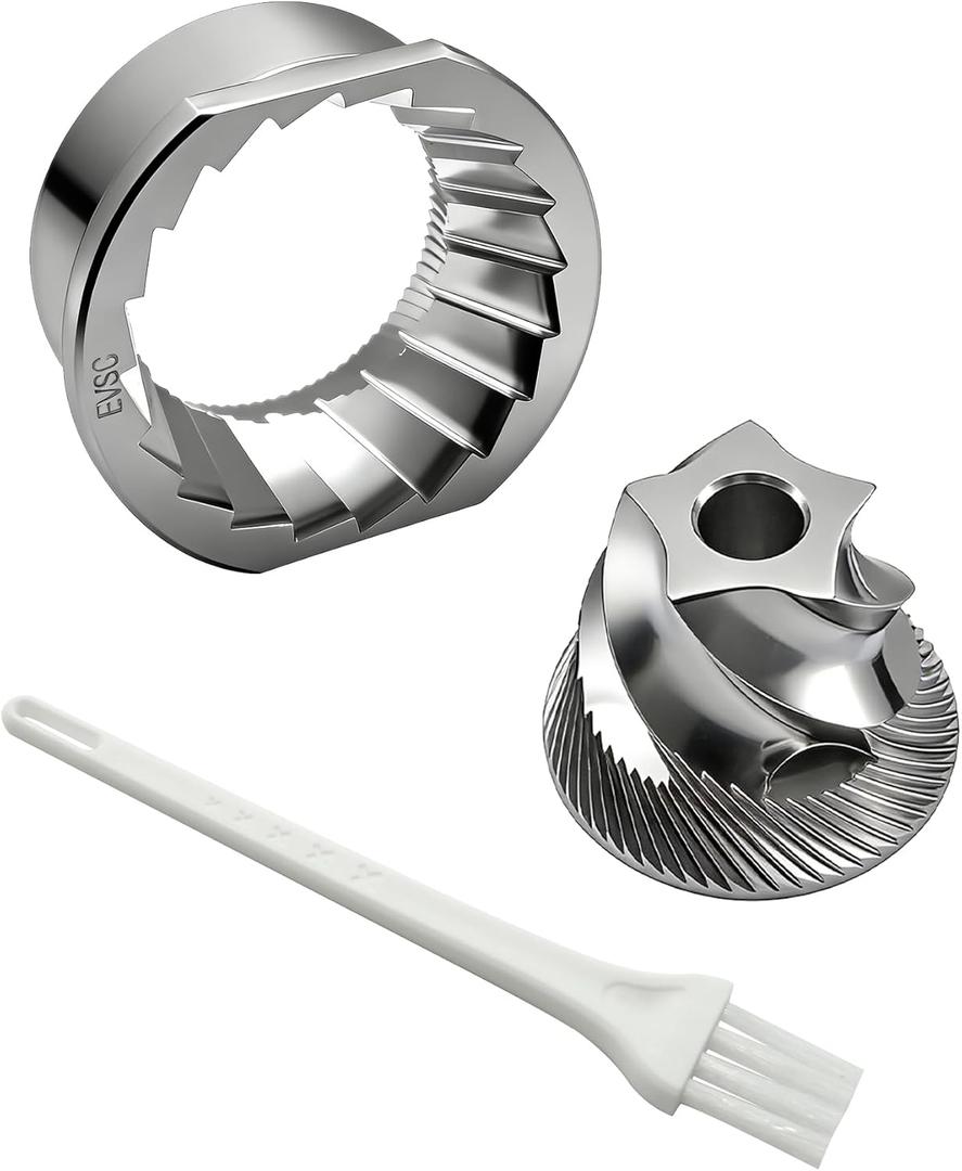 Grinder Conical Burr Replacement Set Compatible with Breville BES995/BES980XL/BES990/BES880/BES881/BES878 Espresso Machines (Stainless Steel, silvery)