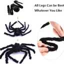 Halloween Decorations Big Spider Black Soft Hairy Scary Spider Fake Large Pops for Halloween Outdoor Yard Party