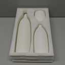 Matte Clay Flower Vase Set of 3 Minimalist Nordic Modern Decorative Ceramic Vases for Home Table Decor, Fireplace Mantel Shelf Entry Way Console Kitchen Island Dining Table Centerpiece (Cream White)