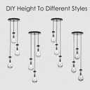 3-Light Raindrop Pendant Light Fixtures, Black Glass Pendant Lighting, Teardrops Modern Hanging Light for Entryway Foyer Kitchen Island Dining Living Room Hallway