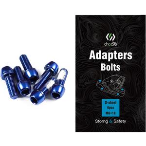 CNC MTB Caliper Bolts,Bike disc Brake Caliper Bolts M6x18mm Steel Alloy6 PiecesRed/Orange/Green/Blue/Rainbow