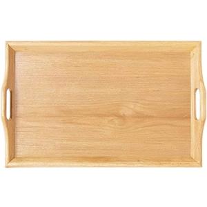G.E.T. RST-1814-N Wooden Room Service Serving Tray with Handles, 19" x 14.25", Natural