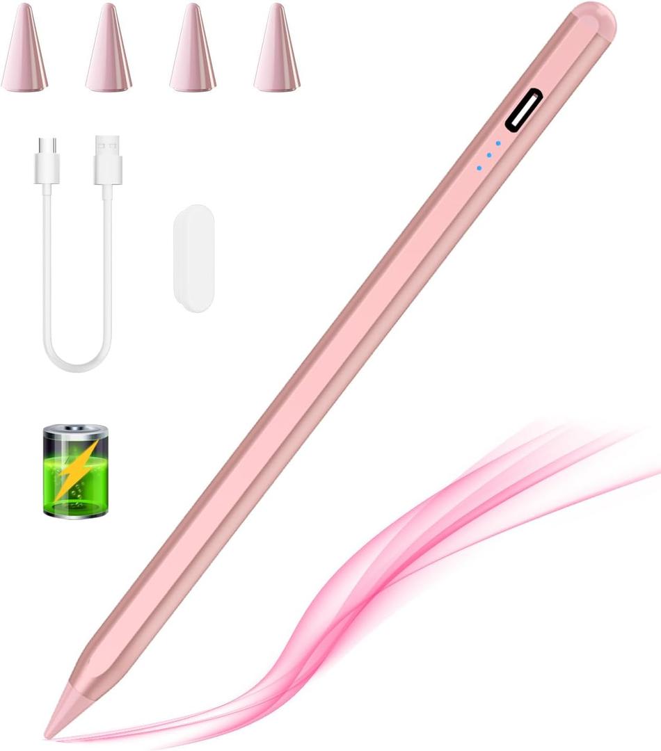Stylus Pen for Android Tablets Phones, Active Digital Pencil for Samsung Lenovo Huawei Vivo Mi Tablets & iPhone Google Pixel, Universal Stylus Pen for Most Android Touch Screens & iPhone Drawing (Rose Gold)