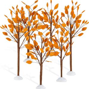 Yunlly Halloween Village Accessories Mini Tree Ornament Autumn Fall Artificial Tree Display Small Bare Branch Winter Fake Branch for Home Office Festival Tabletop Decor, 3 Sizes(Yellow)