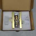 SHINY HANDLES Glass Door Knobs Interior, Privacy Crystal Door Lock Set, Satin Brass Gold Door Knob for Bedroom and Bathroom, Modern Octagonal