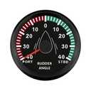 ELING Rudder Angle Gauge Indicator 0-190ohm with Backlight 85mm 12V/24V (Black+Black)