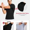 Nebility Mens Compression Shirt Shapewear Undershirt Slimming Short Sleeve Tummy Control Athletic Body Shaper Workout Top Black X-Large (Black, XL)