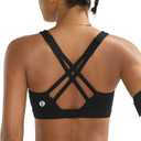 RUNNING GIRL Sports Bras for Women High Impact, Adjustable Strappy Back Molded Cup High Support Sports Bra with Sewn in Pads, M