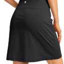 G Gradual 19" Skorts for Woman Knee Length Golf Skirt Long Athletic Tennis Skorts for Women Dressy Casual with Shorts Pockets (Black, XXL)