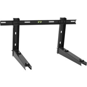 ICOOL Mini Split Wall Mounting Bracket for 9000-36000 BTU Ductless AC | Black, Outdoor Heavy Duty Foldable Wall Mount Condenser Bracket, For Heat Pumps, Compressors & HVAC Systems