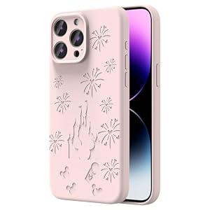OAOA Magnetic Engraved Case Compatible with iPhone 15 Pro Max Case, Compatible with Magsafe, Camera All-Round Protection, Slim Liquid Silicone Phone Case for Women Girls, Pink Castle