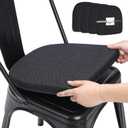 BUYUE Friendly Woven Fabric 14x14 Magnetic Cushions for Metal Chair Set of 4, Enhanced Anti-Slip Seat Pads for Dining Kitchen Caf Stackable Chairs (U-Shape, Black, 4 Counts)