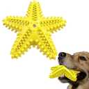 Squeaky Dog Toys - Starfish Natural Teeth Cleaning Toy for Small & Medium Dogs - Yellow
