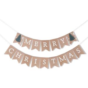 Christmas Banner - Merry Christmas Burlap Banner Party Photo Props Home Decoratios