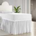 Dorm Bed Skirt, Twin XL - 40 inch Drop, Dust Ruffled Tailored Bed Skirt for College Dorm Rooms, 100% Microfiber - White