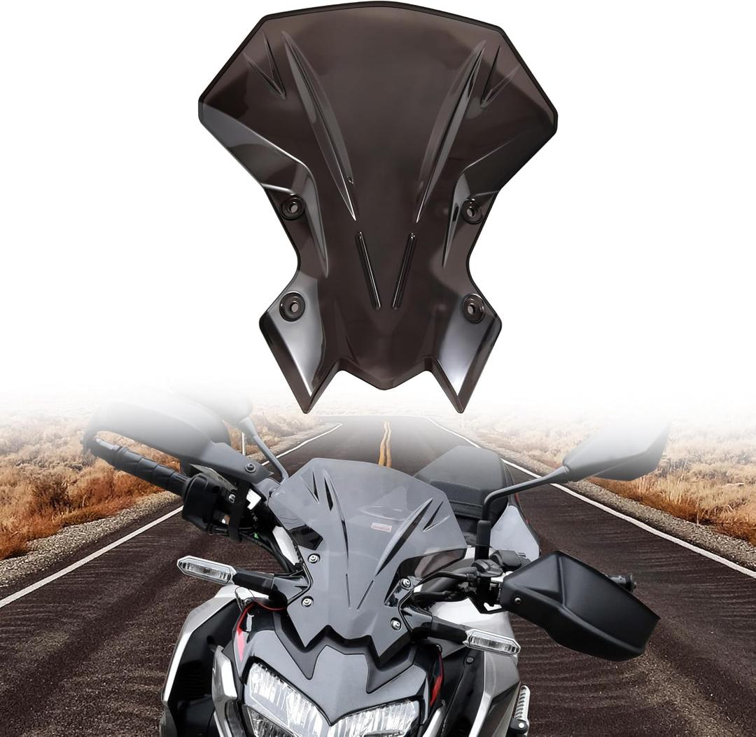 Windshield for Kawasaki Z900 Z650, Dark Tinted Wind Shield Windscreen Air Wind Deflector Front Flyscreen for Kawasaki Z900 2020-2024 Z650 2021-2024