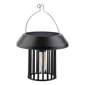 Solar Hanging Lantern Light Outdoor Waterproof LED Garden Lamp for Balcony Patio Yard Decorative Warm Light (Black)