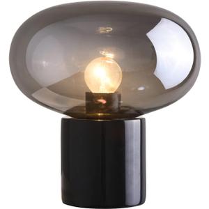 Glass Table Lamp Farmhouse Lampsfor Living Room Art Deco Side Table Lamp for Living Room Smoky Gray