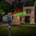 SUNFUCAN Laser Christmas Projector Lights Outdoor, Outdoor Garden Laser Light, Landscape Lights with Red and Green Stars, IP65 Waterproof,Cold Resistant. Suitable for Holiday, Party, Garden Decorati